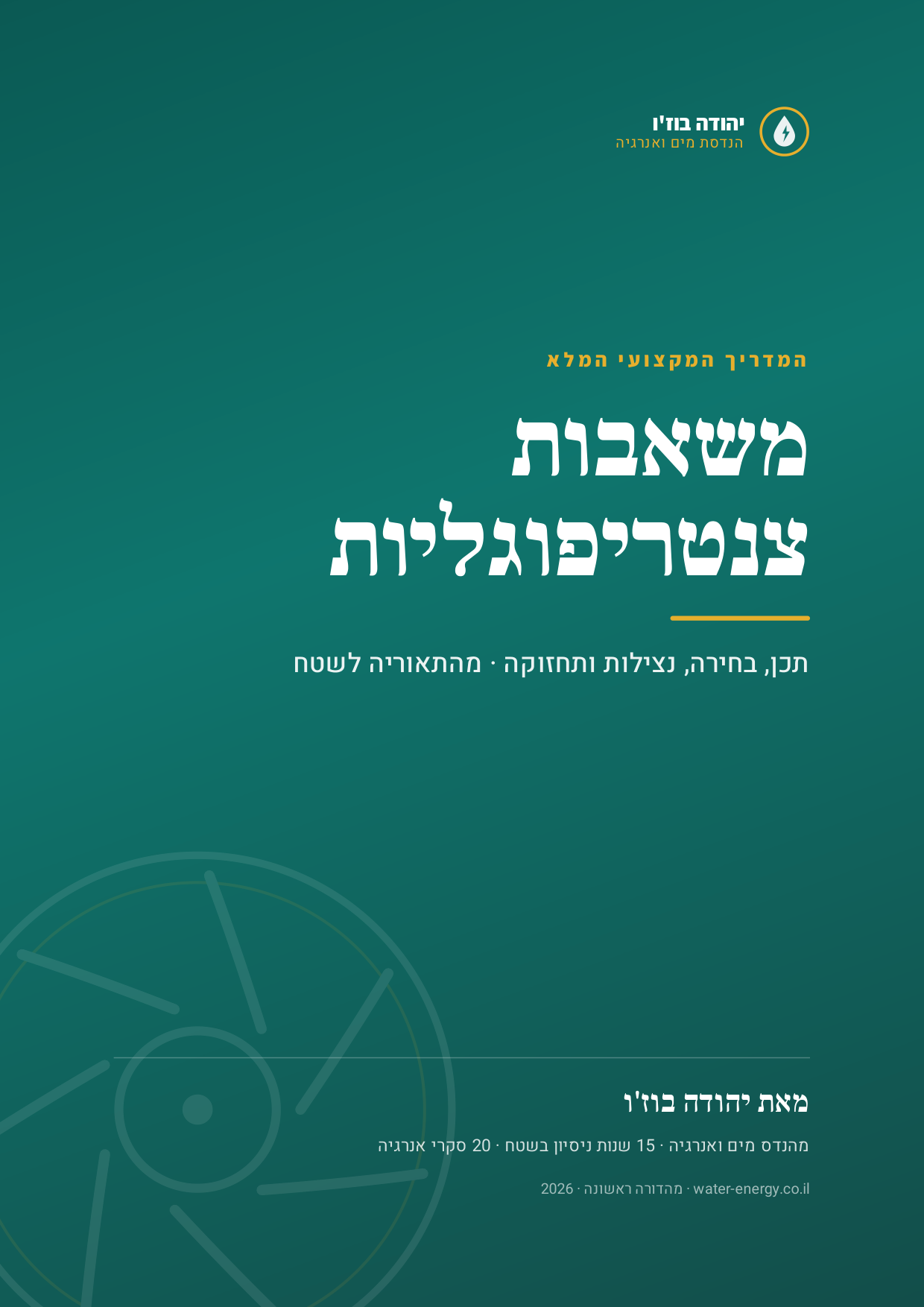 כריכת הספר משאבות צנטריפוגליות — המדריך ההנדסי המלא מאת יהודה בוז'ו